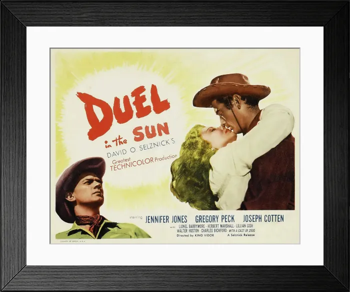 Framed Print : DUEL IN THE SUN, from left: Joseph Cotten, Jennifer Jones, Gregory Peck, 1946