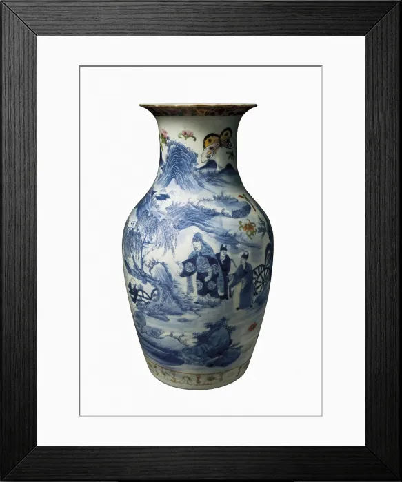 Framed Print : Vase. Chinese art. Qin period. China  /  Porcelain. ITALY. Faenza. Museo Internazionale delle Ceramiche in Faenza (International Museum of Ceramics in Faenza)