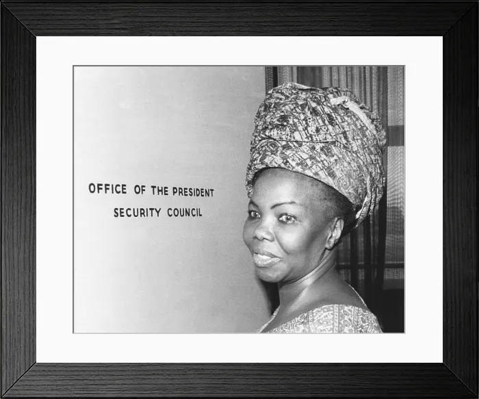 Framed Print : Jeanne Martin Cisse, Guinean Ambassador to the United Nations, was President of the Security Council. Mrs Framed Print : Jeanne Martin Cisse, Guinean Ambassador to the United Nations, was President of the Security Council. Mrs