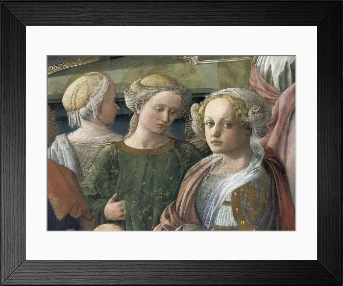 Framed Print : Lippi, Fra Filippino (1406-1469). The Coronation of the Virgin. 1441 - 1447. Right lower detail. Renaissance art. Quattrocento. Florentine school. Tempera on wood. ITALY Framed Print : Lippi, Fra Filippino (1406-1469). The Coronation of the Virgin. 1441 - 1447. Right lower detail. Renaissance art. Quattrocento. Florentine school. Tempera on wood. ITALY