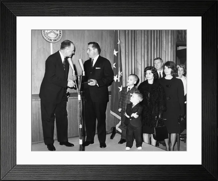 Framed Print : Secret Service agent Clinton Hill receives a citation for exceptional bravery'. At the scene of the Kennedy assassination in Dallas