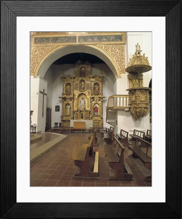 Framed Print : BOLIVIA. CHUQUISACA. Sucre. Church of La Merced (16th c.). Central nave and baroque altarpiece of a lateral chapel. AISA / Everett Collection**US SALES ONLY**