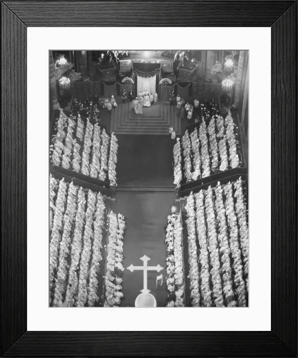 Framed Print : Pope Pius XII at Proclamation of the Dogma of the Assumption of the Virgin Mary into Heaven. Dec. 4, 1950, St. Peter's Basilica