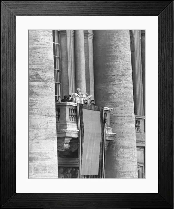 Framed Print : Pope Pius XII addressed a crowd of 150, 000 from the balcony of St. Peter's Basilica, March 24, 1953. (CSU_2015_9_1007) Framed Print : Pope Pius XII addressed a crowd of 150, 000 from the balcony of St. Peter's Basilica, March 24, 1953. (CSU_2015_9_1007)