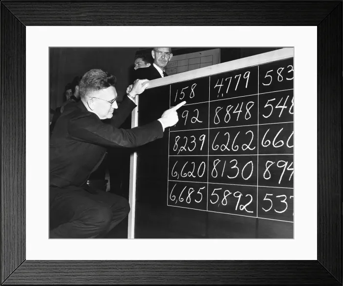 Framed Print : Brig. Gen. Lewis B. Hershey calling the first 15 numbers called in draft lottery. The World War II era draft began on Oct Framed Print : Brig. Gen. Lewis B. Hershey calling the first 15 numbers called in draft lottery. The World War II era draft began on Oct