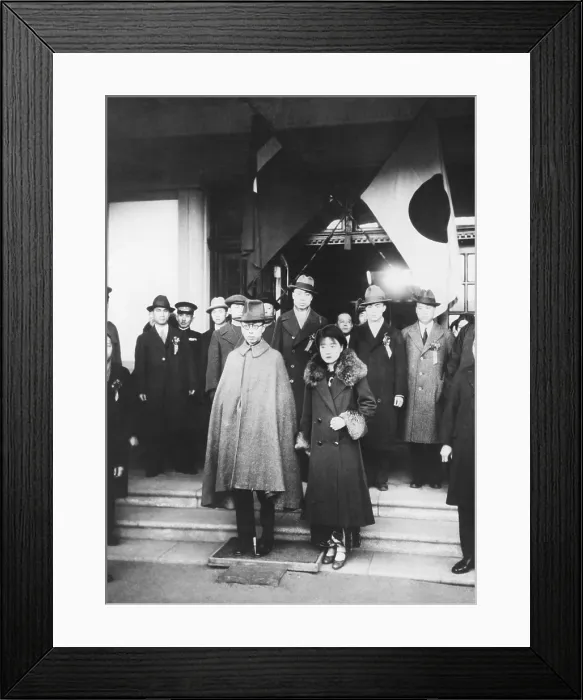Framed Print : Emperor of Manchukuo, Henry Pu Yi, with his Japanese wife, Jung Vuan Pu-Yi, in Manchukuo. March 1932 Framed Print : Emperor of Manchukuo, Henry Pu Yi, with his Japanese wife, Jung Vuan Pu-Yi, in Manchukuo. March 1932