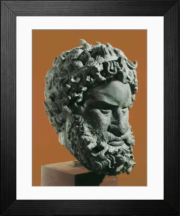 Framed Print : Head of a Pugilist. 4th c. BC. Classical Greek art. Sculpture on bronze. GREECE. Athens. National Museum of Archaeology. AISA / Everett Collection**US SALES ONLY**