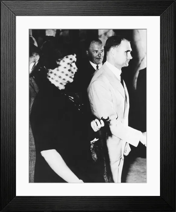 Framed Print : Rudolf Hess with his wife, Ilse Prhl Hess, before his solo flight to Britain, on May 10, 1941. She sought permission to join him in, but was refused by the Allies