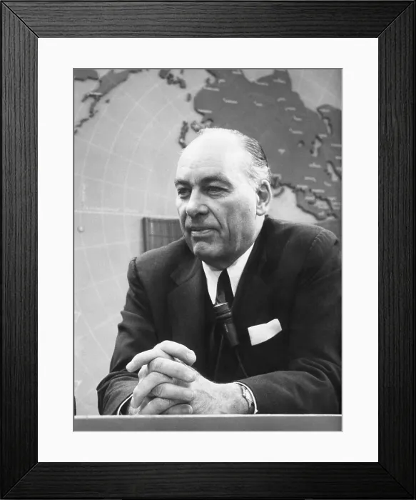 Framed Print : Dr. George Gallup, American public-opinion statistician who created the Gallup Poll. 1956