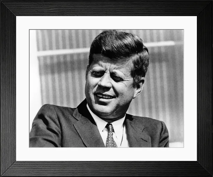 Framed Print : President John Kennedy during an interview with Walter Cronkite. The interview was broadcast on CBS Television on September 2, 1963