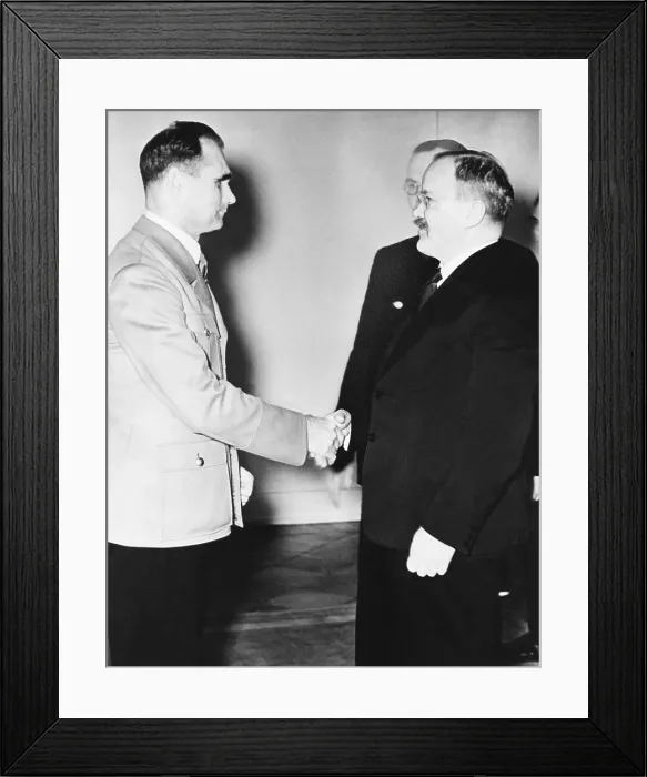 Framed Print : Rudolf Hess (left) greeted Russian Premier Vyacheslav Molotov in Berlin on Nov. 12, 1940