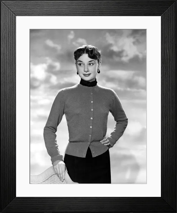 Framed Print : Audrey Hepburn, ca. 1950s Framed Print : Audrey Hepburn, ca. 1950s