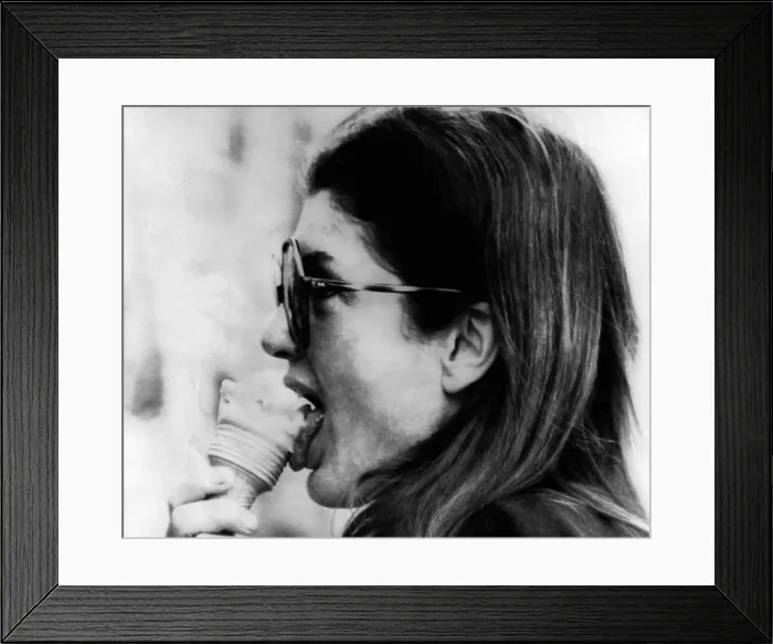 Framed Print : Jacqueline Kennedy Onassis licks an ice cream cone while on a shopping tour of Portofino, Italy. June 14, 1971. (CSU_ALPHA_785) CSU Archives / Everett Collection Framed Print : Jacqueline Kennedy Onassis licks an ice cream cone while on a shopping tour of Portofino, Italy. June 14, 1971. (CSU_ALPHA_785) CSU Archives / Everett Collection