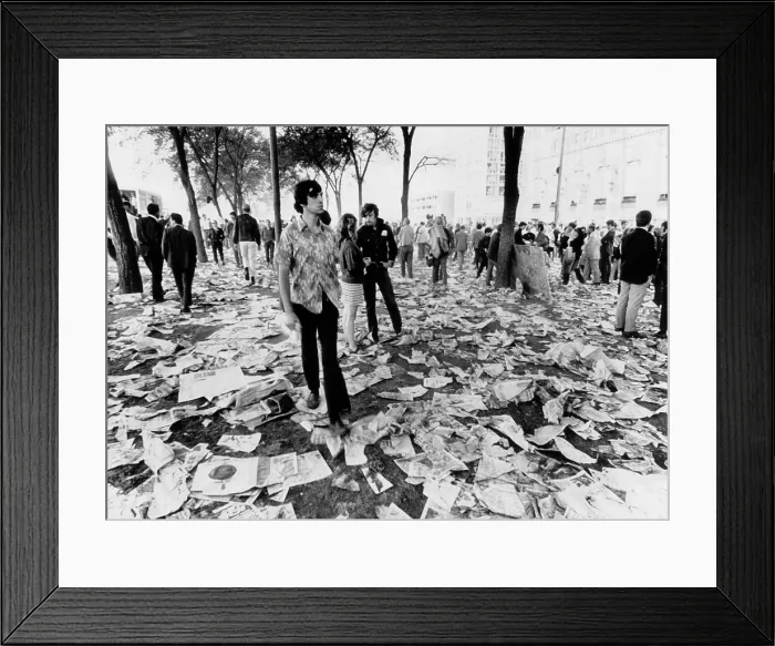 Framed Print : Chicago's Grant Park is littered with the debris