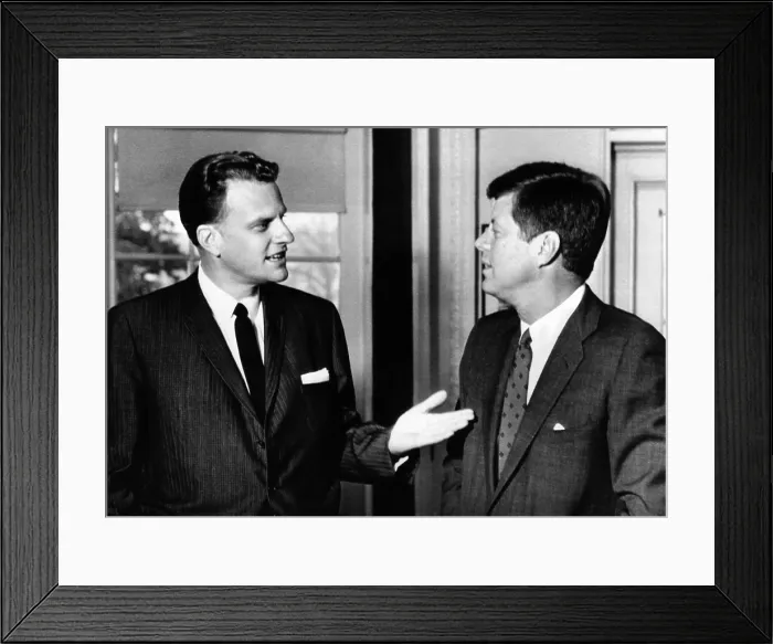 Framed Print : President John Kennedy with Baptist Evangelist Billy Graham at the White House. Dec. 12, 1961. (CSU_ALPHA_792) CSU Archives / Everett Collection Framed Print : President John Kennedy with Baptist Evangelist Billy Graham at the White House. Dec. 12, 1961. (CSU_ALPHA_792) CSU Archives / Everett Collection