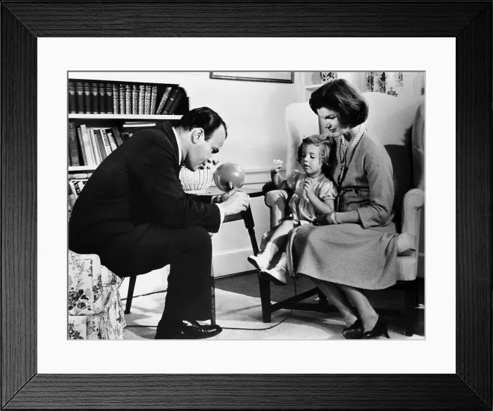 Framed Print : Jacqueline Kennedy during an interview by CBS Television's Sander Vanocur during the 1960 presidential campaign. Oct 1. 1960. (CSU_ALPHA_793) CSU Archives / Everett Collection