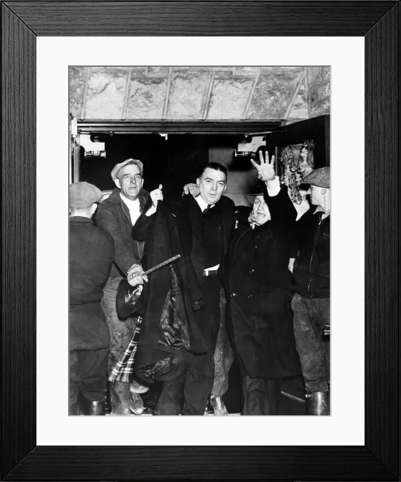Framed Print : Strike against the Hershey Chocolate Company. Miles Sweeney, the CIO strike leader at the Hershey Chocolate Plant, is ejected by a mob of non-striking workers and local farmers