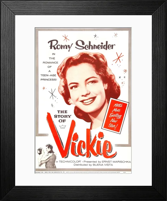 Framed Print : THE STORY OF VICKIE, (aka MADCHENJAHRE EINER KONIGIN), US poster art, Romy Schneider, 1954 Framed Print : THE STORY OF VICKIE, (aka MADCHENJAHRE EINER KONIGIN), US poster art, Romy Schneider, 1954