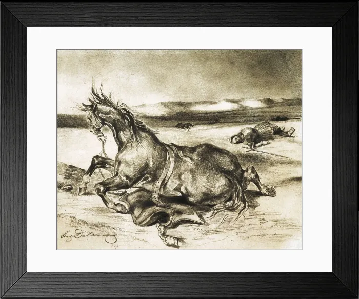 Framed Print : DELACROIX, Eugne (1798-1863). Horse on the ground and dead horseman. Drawing. UNITED STATES OF AMERICA. Chicago. Art Institute of Chicago. AISA / Everett Collection**US SALES ONLY** Framed Print : DELACROIX, Eugne (1798-1863). Horse on the ground and dead horseman. Drawing. UNITED STATES OF AMERICA. Chicago. Art Institute of Chicago. AISA / Everett Collection**US SALES ONLY**