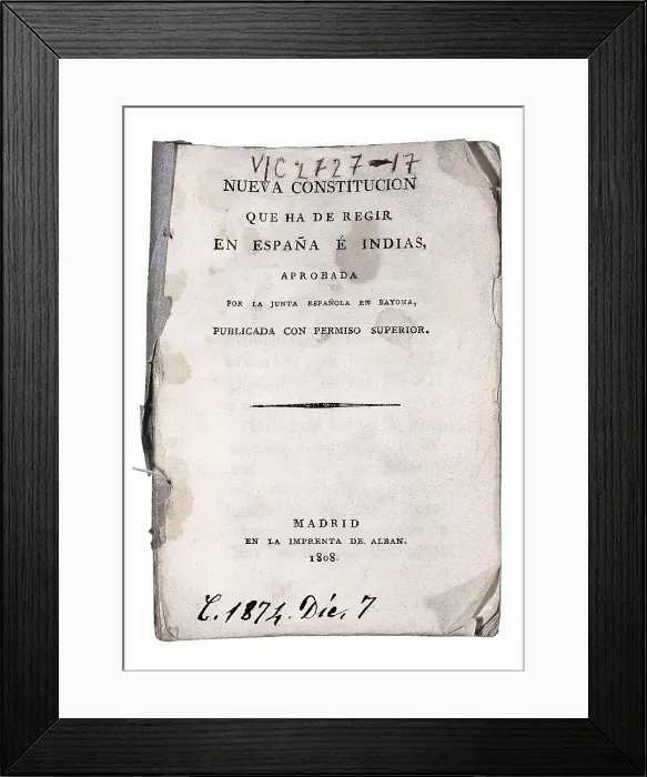 Framed Print : Spain (1808). Constitution of Bayonne. SPAIN. Madrid. National Library. AISA / Everett Collection**US SALES ONLY**