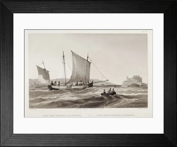 Framed Print : Spain (19th c.). La Corua. Castle of San Antn. Litography. SPAIN. Madrid. National Library. AISA / Everett Collection**US SALES ONLY**
