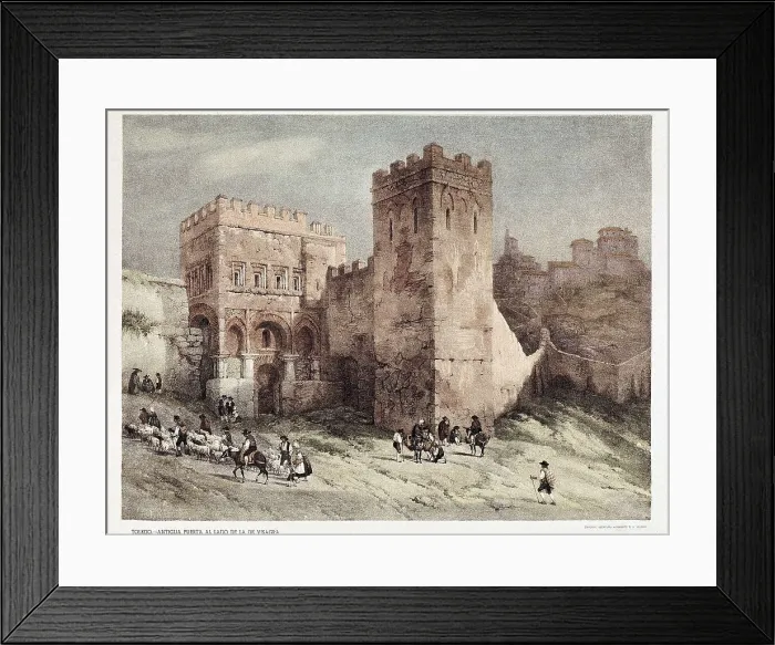 Framed Print : Toledo. Visagra Gate in 19th c. Engraving. SPAIN. Madrid. Romantic Museum. AISA / Everett Collection**US SALES ONLY**