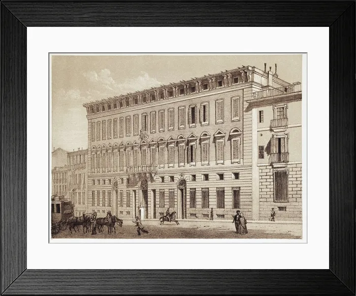 Framed Print : Madrid (19th c.). Customs house, later seat of the the Treasury. Litography. SPAIN. Madrid. National Library. AISA / Everett Collection**US SALES ONLY**