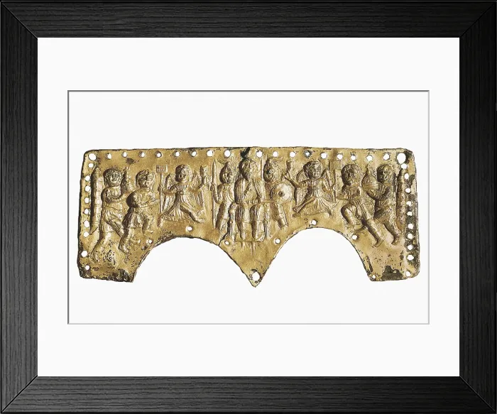 Framed Print : Helmet Plate of Agilulf. beg. 7th c. Lombardian art. Ostrogothic or Lombardian art. Jewelry. ITALY. Florence. Bargello National Museum. AISA / Everett Collection**US SALES ONLY**