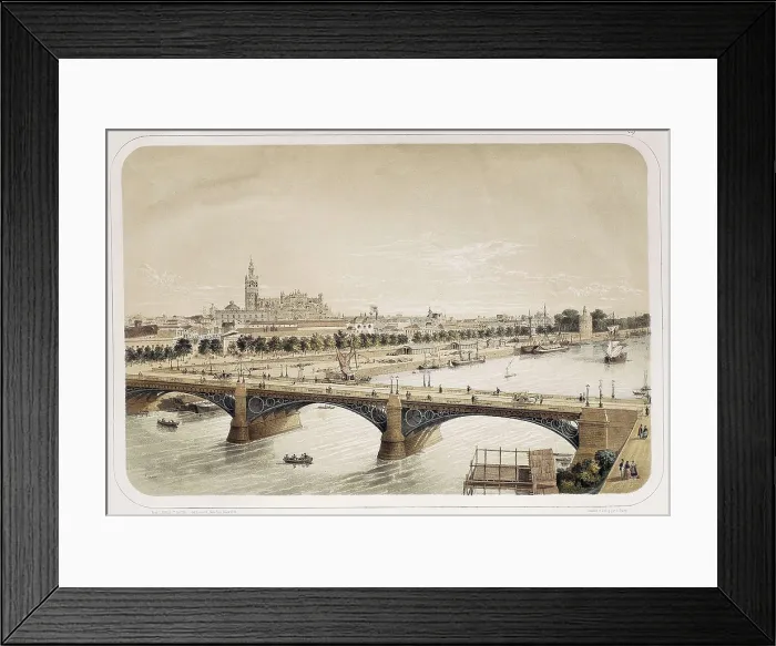 Framed Print : Sevilla (19th c.). Panorama from Triana district. Lithography by Duruy. Litography. SPAIN. Madrid. Romantic Museum. AISA / Everett Collection**US SALES ONLY** Framed Print : Sevilla (19th c.). Panorama from Triana district. Lithography by Duruy. Litography. SPAIN. Madrid. Romantic Museum. AISA / Everett Collection**US SALES ONLY**