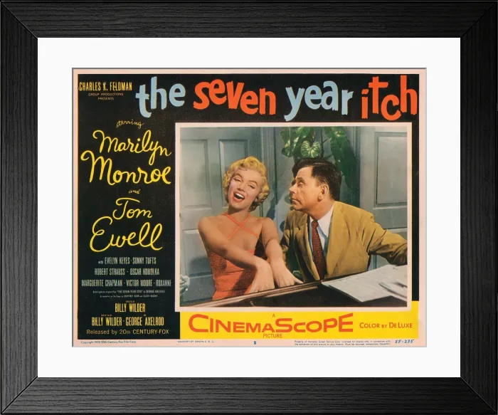 Framed Print : THE SEVEN YEAR ITCH, from left: Marilyn Monroe, Tom Ewell, 1955, TM and Copyright (c) 20th Century Fox Film Corp. All rights reserved. Courtesy: Everett Collection