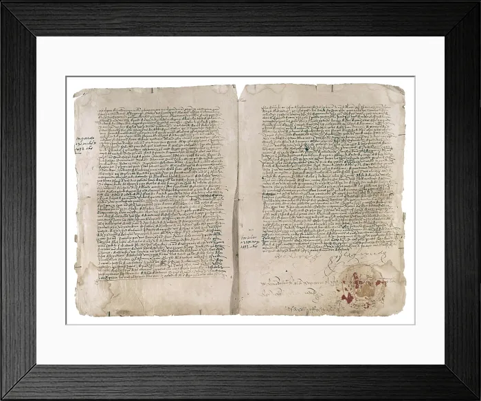Framed Print : Provision of the Catholic Monarchs (28th May 1496) appointing Christopher Colombus as Admiral, Viceroy and Governor of the Indies. SPAIN. Sevilla. General Archives of the Indies Framed Print : Provision of the Catholic Monarchs (28th May 1496) appointing Christopher Colombus as Admiral, Viceroy and Governor of the Indies. SPAIN. Sevilla. General Archives of the Indies
