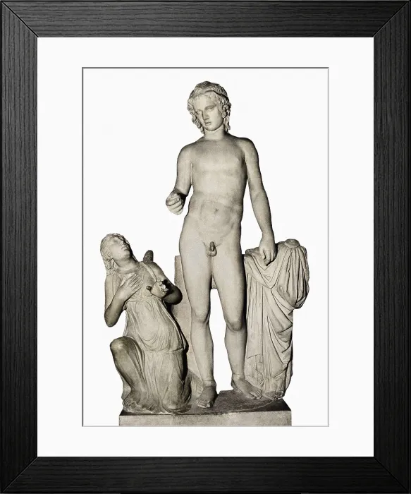 Framed Print : Eros and Psyche. 2nd c. Roman art. Early Empire. Sculpture on marble. FRANCE. Paris. Louvre Museum. Proc: ITALY. AISA / Everett Collection**US SALES ONLY**