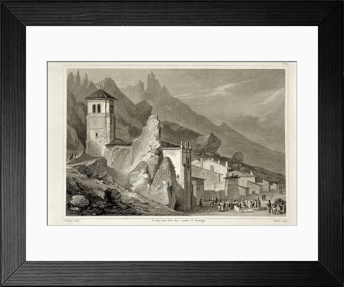 Framed Print : Church of the town of Pancorvo. Engraving. SPAIN. Madrid. National Library. AISA / Everett Collection**US SALES ONLY**