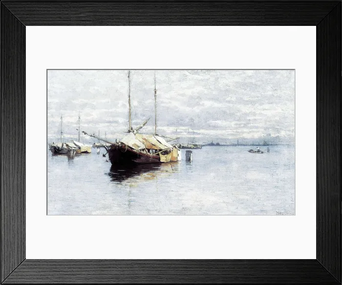Framed Print : CIARDI, Giuseppe (1875-1932). Lagoon. beg. 20th c. View of Venice. Impressionism. Oil on canvas. ITALY. Milan. Galleria d'Arte Moderna (Gallery of Modern Art)