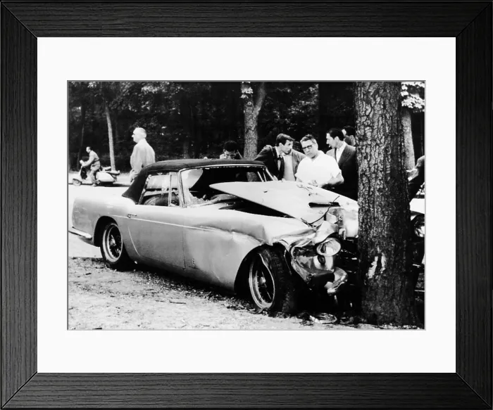 Framed Print : The mangled Ferrari in which Porfirio Rubirosa died in an early morning auto accident Framed Print : The mangled Ferrari in which Porfirio Rubirosa died in an early morning auto accident