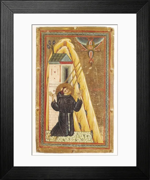 Framed Print : BERLINGHIERI, Bonaventura (before 1228-1274). The Stigmata of St. ca. 1228. Renaissance art. Quattrocento. Tempera on wood. ITALY. Florence
