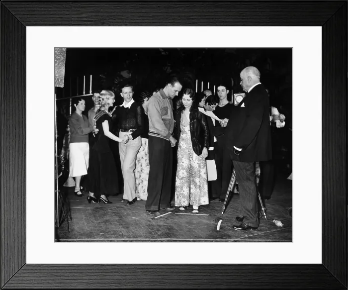 Framed Print : Marathon Dancer wedding in Washington D.C. Corliss McLean and William Bangert, were married by Judge Robert E. Mattingly. And ate their wedding cake while dancing. Jan. 6, 1930 Framed Print : Marathon Dancer wedding in Washington D.C. Corliss McLean and William Bangert, were married by Judge Robert E. Mattingly. And ate their wedding cake while dancing. Jan. 6, 1930