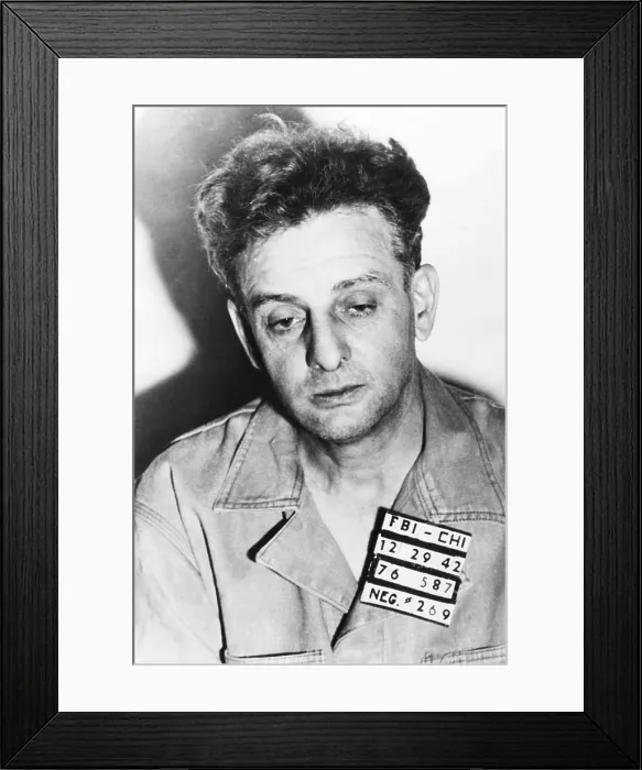 Framed Print : Roger Terrible Touly, surrendered to FBI shortly after G-men killed two members of the gang. He was arrested with Basil Banghart in Chicago on Dec. 29, 1942 Framed Print : Roger Terrible Touly, surrendered to FBI shortly after G-men killed two members of the gang. He was arrested with Basil Banghart in Chicago on Dec. 29, 1942