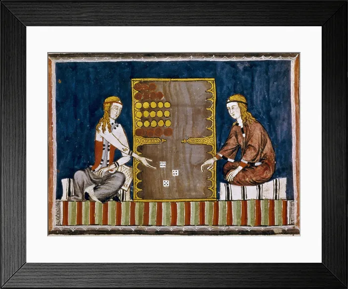 Framed Print : Alfonso X, called 'The Wise' (1221-1284). Libro de los Juegos (Book of Games). 1282. 'Book of Games' by Alfonso X the Wise. Women playing tric-trac Framed Print : Alfonso X, called 'The Wise' (1221-1284). Libro de los Juegos (Book of Games). 1282. 'Book of Games' by Alfonso X the Wise. Women playing tric-trac