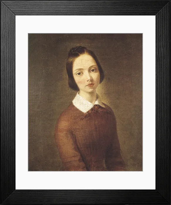 Framed Print : MOLTENI, Giuseppe (1800-1867). Portrait of Young Woman. mid. 19th c. Oil on canvas. ITALY. Rome. Galleria Nazionale d'Arte Moderna (National Gallery of Modern Art)