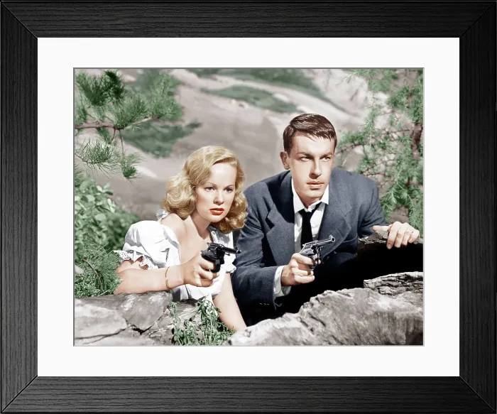 Framed Print : GUN CRAZY, (aka DEADLY IS THE FEMALE), from left: Peggy Cummins, John Dall, 1950