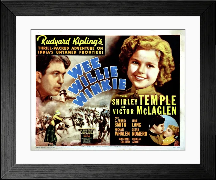 Framed Print : WEE WILLIE WINKIE, top from left: Victor McLaglen, Shirley Temple, bottom right from left: Michael Whalen, June Lang, 1937