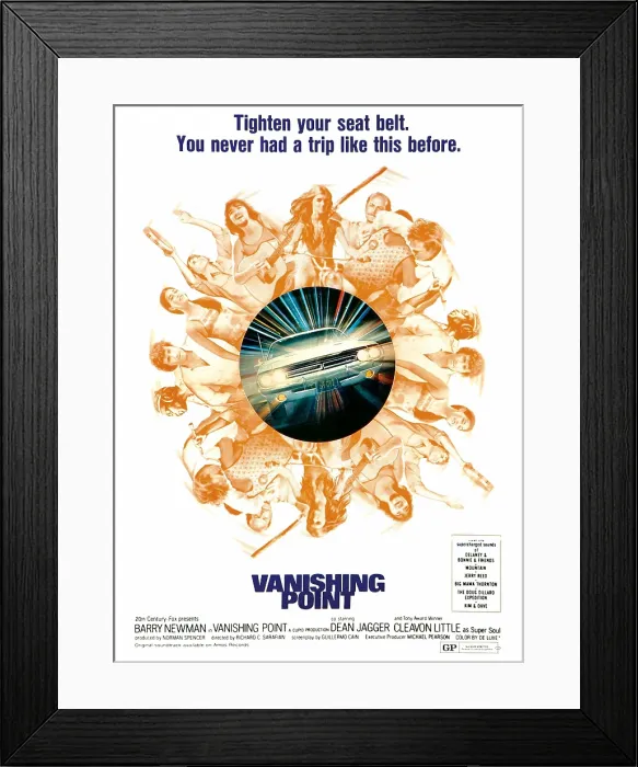 Framed Print : VANISHING POINT, US poster art, 1971, 20th Century Fox, TM & Copyright  /  Courtesy: Everett Collection