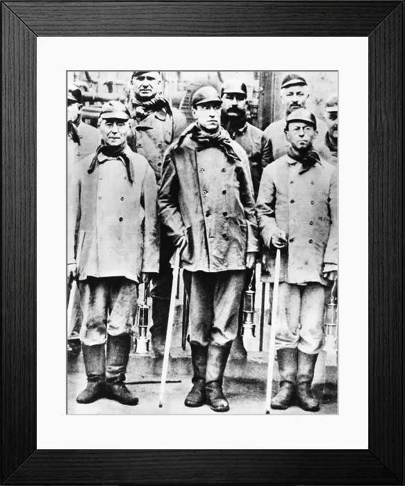 Framed Print : Bishop Eugenio Pacelli, the future Pope Pius XII, as the Papal Ambassador in Bavaria. He is with a group in the dressed as miners. Ca. 1920. (CSU_2015_9_994)