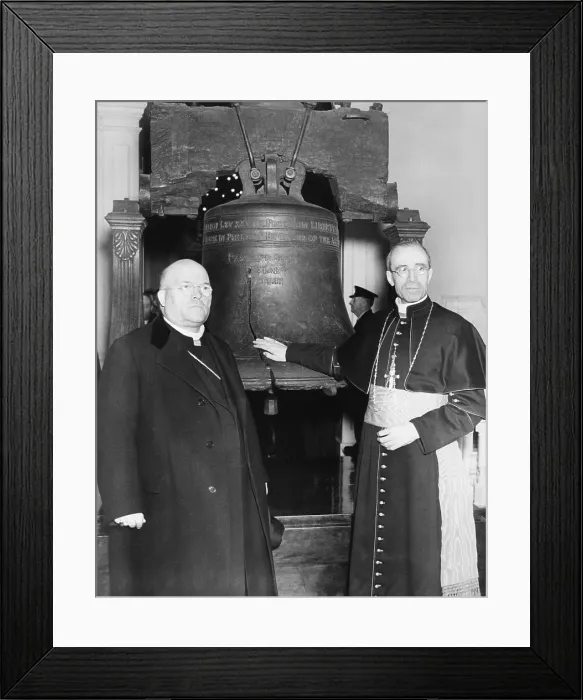 Framed Print : Cardinal Eugenio Pacelli (right), Papal Secretary of State in Philadelphia, Oct. 20, 1936