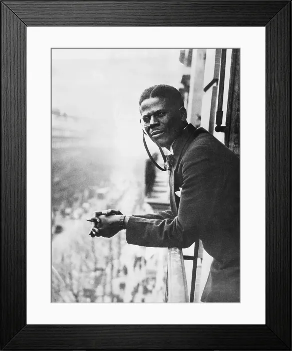 Framed Print : Hubert Julian, the Black Eagle, in Paris, Dec. 6, 1935. In Ethiopia, Julian got into a fight with his African American rival, John Robinson