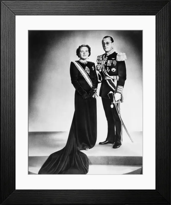 Framed Print : Queen Juliana of the Netherlands and her consort, Prince Bernhard, on her accession to the throne