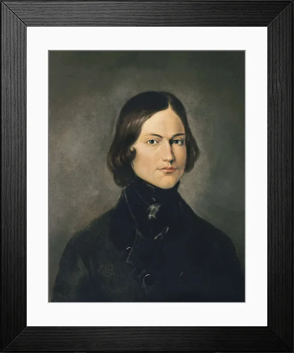 Framed Print : ESPRONCEDA, Jos de (1808-1842). Anonympus portrait supposedly of young Espronceda (midd. 19th c.). Oil on canvas. SPAIN. Madrid. Lzaro Galdiano Foundation