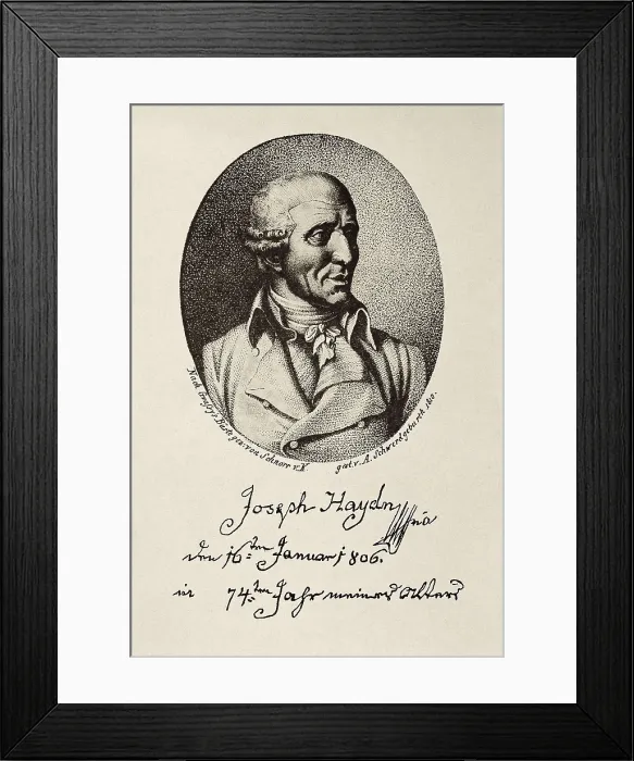 Framed Print : SCHNORR VON CAROLSFELD, Julius (1794-1872). Franz Joseph Haydn. 1810. Engraving. AISA / Everett Collection**US SALES ONLY**