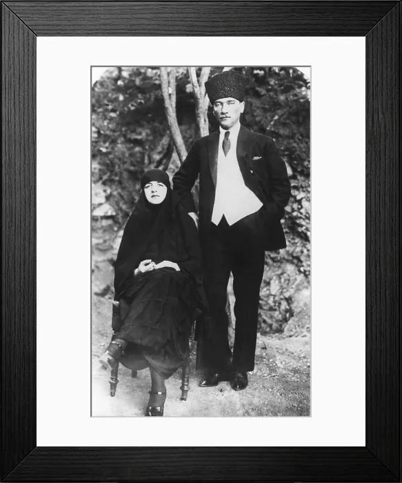 Framed Print : Mustapha Kemal Ataturk, President of Turkey and his wife, Latife Hanouz. She was a multilingual woman educated in Europe and was married to the Turkish leader from Jan Framed Print : Mustapha Kemal Ataturk, President of Turkey and his wife, Latife Hanouz. She was a multilingual woman educated in Europe and was married to the Turkish leader from Jan